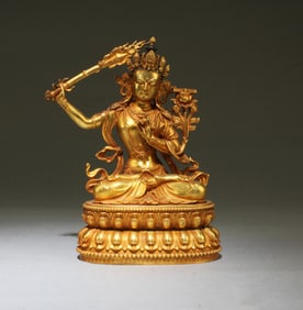 Chinese Gilt Bronze Bodhisattva Statue