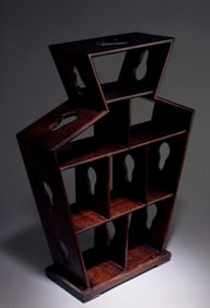 A Carved Wooden Snuff Bottle Display Shelf
