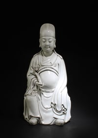 Chinese Blanc De Chine Deity Statue
