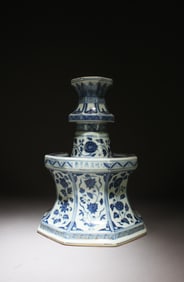 A Blue & White Porcelain Candle Holder