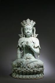 A Yingqing Porcelain Seated Bodhisattva Statue