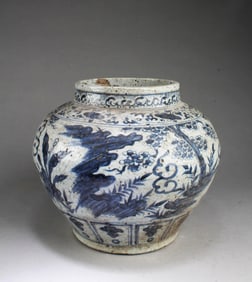 Chinese Blue & White Porcelain Jar