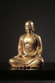 A Gilt Bronze Ksitigarbha Buddha Statue