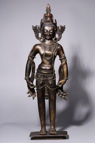 A Gilt Bronze Guanyin Statue In Pala Style