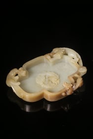A Hetian Jade Washer With Chilong And Double Fish Motif