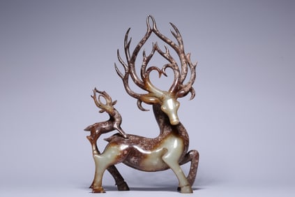 An Archaic Jade Ornament With "High Rank And Wealth" Motif