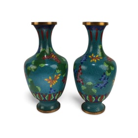 Antique Pair of Cloisonne Vases