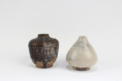 A Group of Two Antique Pottery Ornament