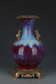 A Porclain Vase with Bronze Accents