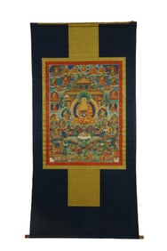 Chinese Thangka on Silk Frame