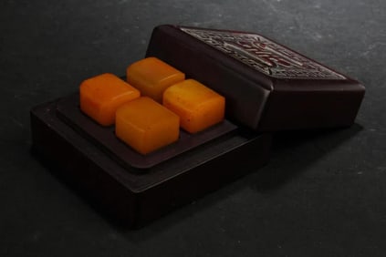 Chinese Lidded Estate Soapstone  Fortune Seal