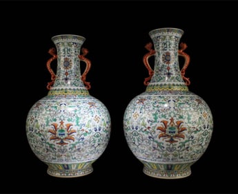 A Pair of Doucai Vase