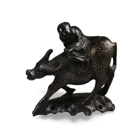 A Carved Wooden Water Buffalo Figurine