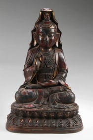 Chinese Gilt Bronze Guanyin Statue