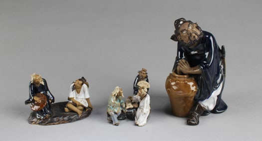 A Group of Three Shiwan Figurines