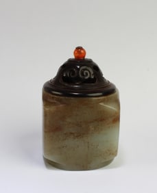 Antique Carved Jade 'Cong' Ornament