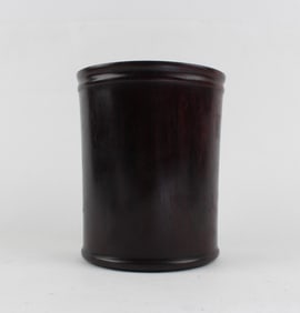 A Carved Wooden Brushpot