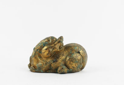 A Gilt Bronze Mythical Beast Figurine