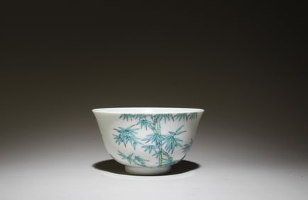 A Porcelain Cup with Bamboo Motif