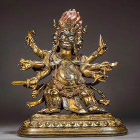 A Six-Armed Mahakala Buddha Statue