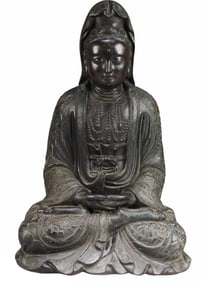 A Chinese Ming Dynasty Bronze Guanyin Statue