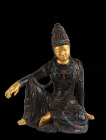Chinese Gilt Bronze Guanyin Statue