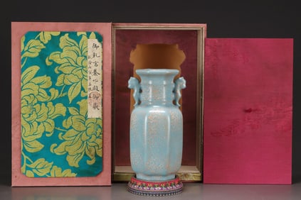 A Ru Ware Sky-Blue Octagonal Vase Attributed to the Song Period