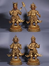 A Gilt Bronze Statue of Four Heavenly Kings