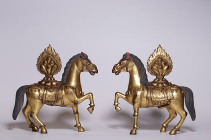 A Pair of Gilt Bronze Treasures