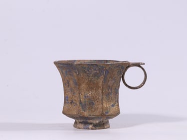 A Silver Gilt Octagonal Cup with Flowers