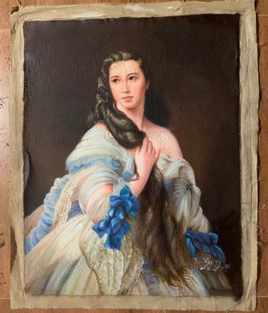 An Oil Painting Depicting a Girl Attributed to Unknown Artist (1 of 3)