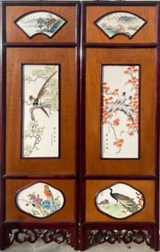 Two Framed Porcelain Painting