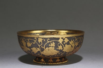 A Gold Paste (Probably silver or Metal) Bowl