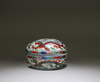 A Wucai Porcelain Box
