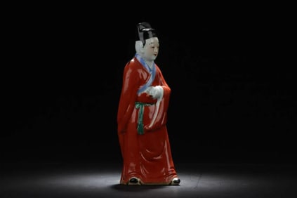 Antique Chinese Porcelain Scholar Statue