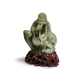 A Chinese Jade Damo Carving Statue