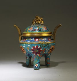 Chinese Cloisonne Tripod Censer