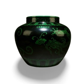 A Black and Green Jar