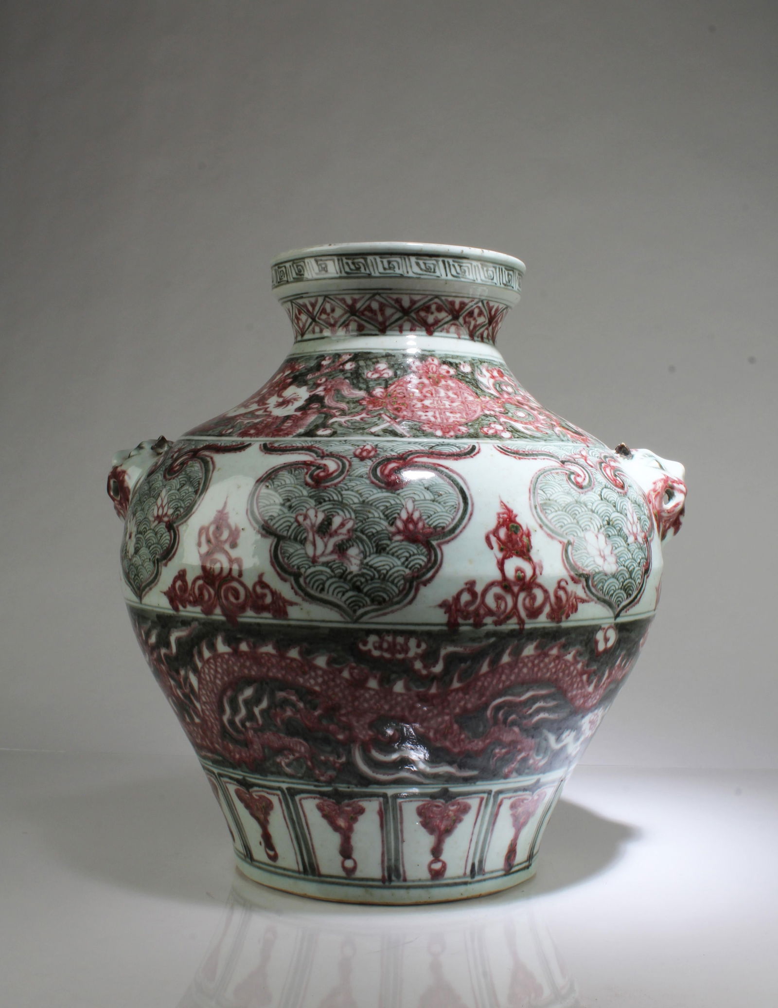 A Porcelain Jar: A Porcelain Jar. Height: 14.75"