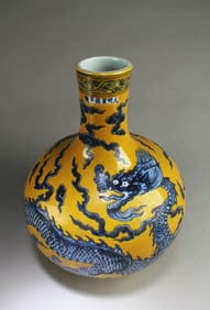 Chinese Famille Jaune Porcelain Vase
