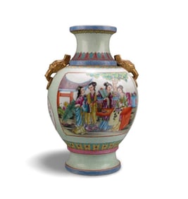 Chinese Porcelain Vase with Twin Handles
