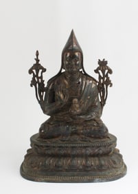 A Gold Paste Bronze Bodhisattva Statue
