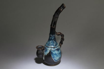 A Chinese LuShan Gourd Oil Lamp