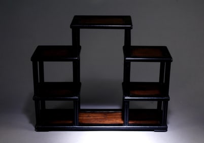 A Wooden Multi-Tier Display Shelf
