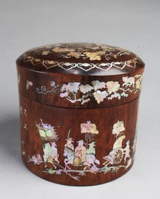Antique Chinese HuangHuaLi Round Container