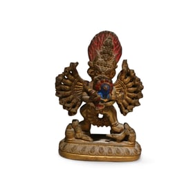 A Small Bronze Figure Of Vajrabhairava
