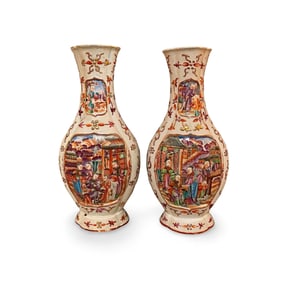 Two Fine Antique Chinese Famille Rose Vase
