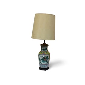 An AntiqueFamille Rose Porcelain Light