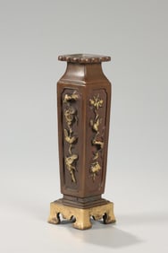 A Gilt Bronze Bird Vase