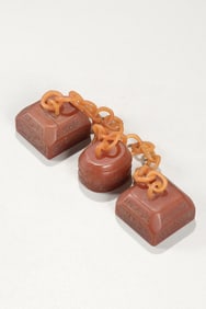 A Red Tianhuang Stone Triple Seal